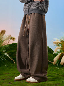 Fleece-lined Loose American Style Jogger Pants