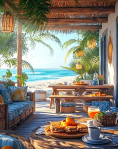 BILIBILI | Seaside Painting By Numbers Handpainted Color By Numbers Kit Landscape Painting Numbers Create Wall Art Diy Crafts