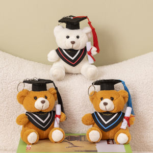 Graduation Bear Pendant Plush Toy School Commencement Ceremony Memorial Gift Doll Keychain Logo Creative Festival Supplies