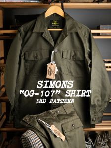 เสื้อเชิ้ตคอปกปานิชสไตล์ทหารผ้าฝ้ายแท้ Real McCoy OG107 ปีแรก ซ่อมแซม แจ็คเก็ตเสื้อเชิ้ตสไตล์ย้อนยุค อเมริกัน กางเกงขายาวฤดูใบไม้ร่วง