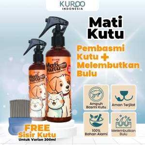 MATI KUTU 200+50 ML OBAT ANTI KUTU UNTUK KUCING DAN ANJING AMAN TERJILAT BONUS SISIR KUTU
