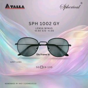 Kacamata Minus Redup/Teduh Anti Radiasi Tipe SPH 1002 GY Untuk Pria dan Wanita