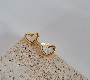 JOYUS Eloise Titanium Stainless Steel 18K Gold Waterproof Seashell Love Earrings Birthday Gift Box