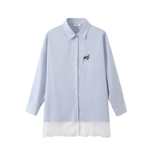 Westayone Original Long Loose Lace Dress/Lace Patchwork Shirt High Waist Summer Season Polyester Ammonia Fiber Gown