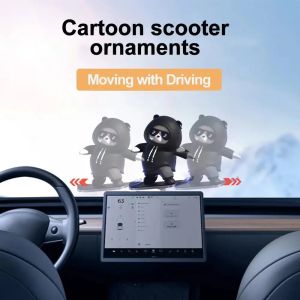 Car Cartoon Ornaments Can Move with Driving Skateboard Bear Cute Doll Auto Interior Decoration For Car Dispaly