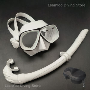 Premium Aluminium Alloy Frame Scuba Mask Diving Low Volume Goggles with Silicone Wet Snorkeling Tube Pack In Black Zipper Box