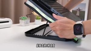 NUOXI C600 Laptop Cooler Powerful Turbo-Fan 3000RPM RGB LED Infinitely Variable Speed Cooling Gaming Pad USB PC Stand
