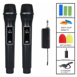 ไมค์โครโฟน ไมโครโฟนไร้สาย ไมค์คาราโอเกะ ไมโครโฟนแบบพกพา พร้อมเครื่องรับสัญญาณ Wireless Microphone ชุดไมโครโฟน ไมค์ลอยแบบพกพา