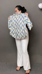 Kemeja Wanita Motif Rayon Lengan Panjang - Kemeja Oversize - Kemeja Kasual - Kemeja Kerja Wanita