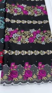 Swiss Voile Cotton Lace Fabric 2025 High Quality 7 Yards Embroidered Nigerian African Lace Fabric Elegant Dress for Women A4343