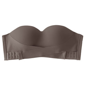 AIMO | Earse Invisible Anti-Slip Gathered Bralette Womens Strapless Seamless Nylon Wrap Chest Invisible Prevent Exposure Bra