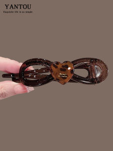 Large Heart Shaped Hairpin Womens Simple Fashion Black Hair Clip Bun Maker Hair Accessories Acrylic Material Side Clip