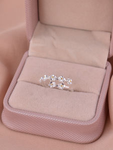 925 Sterling Silver Sakura Multi-Layer Ring Womens Korean Style Fresh Luxury Fashionable Trendy Personalized Accessory