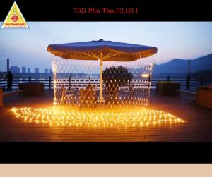 Đèn led trang trí - decor phòng ngủ đèn led lưới dài 3m x 2m ứng dụng trang trí quán dịp lễ Tết Noel cây cối vườn