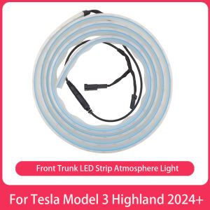 For Tesla Model Y Juniper 2025 Model 3 Highland 2024 Front Trunk Waterproof LED Strip Atmosphere Brighten Light Plug & Play