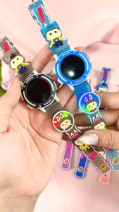 Jam Tangan Anak Karakter Labubu Strap Rubber Lengkap Tombol Lampu Berkedip Lucu Terlaris