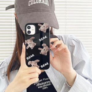 Compatible with iphone 14 Pro Max Casing 11 Teddy Bear xr xs Max 7 8 Plus Gloss TPU iPhone Case 11Pro 13 12 14Pro 15Plus