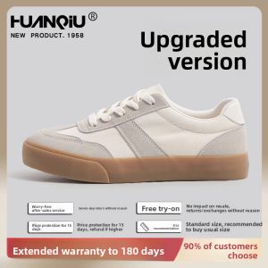 HuanQiu Womens Thick Bottom Deqin Shoes Casual Canvas Sneakers Retro Flat Board Shoes Versatile Leisure Canvas Shoes