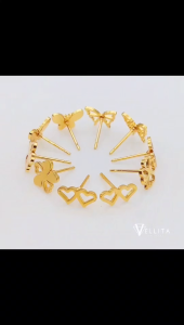 [VJ]Earring "Fashion Design" 999.9 Bangkok Gold Plated Elegant Stud Earrings - EH0437 <Subang>