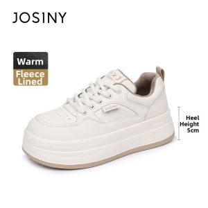 Josiny | Winter New Plush Platform White Shoes