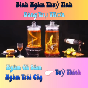 Bình Ngâm Thuỷ Tinh Trụ Trơn Trụ Rồng 5 Lít Có Van Và Không Van