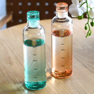 MaxPlus 500ml Plastic Bottle Portable Colorful/Transparent Creative Time Mark Water Cup