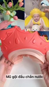 Mũ gội đầu chắn nước bảo vệ tai cho bé 0 - 6 tuổi có thể điều chỉnh vòng đầu