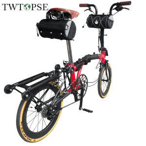 TWTOPSE Bicycle Handlebar Bag For Brompton Folding Bike Soft Shell Barrel Cycling Bags 3SIXTY Birdy Tern Shoulder Saddle Bag