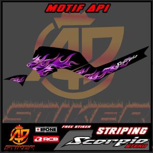 5/stiker striping scorpio steko Api