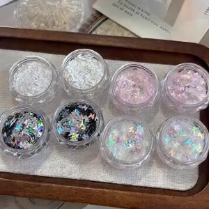 1Box Laser Iridescent Butterfly Nail Sequins 3.5*3.2mm Mini Butterflies Nails Glitter Flakes DIY Sparkling Manicure Decorations