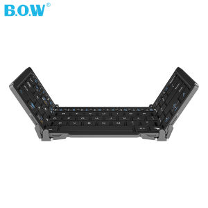 BOW HB066 Folding Keyboard BlueTooth Compact and Portable Rechargeable Keyboards Suitable for Mobile Phone Tablet and Laptop