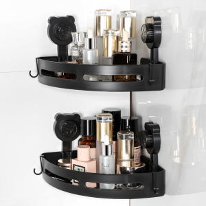 Bathroom Kitchen Triangle Storage Rack No Drilling Wall Mounted Toilet Washstand Organizer Plastic Shelf Nordic Style Pure Color