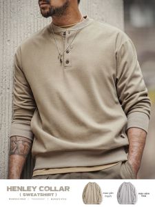 MADEN | Vintage American Style Henley Sweater