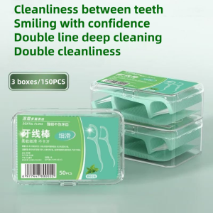 Chỉ Nha Khoa Hai Dây 100/150/500 CÁI - Dùng Một Lần Di Động Dành Cho Người Lớn Làm Sạch Kẽ Răng Tăm Nha Khoa Vị Bạc Hà Chăm Sóc Răng Miệng