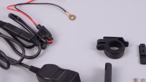 Motorcycle USB Charger SAE to USB Motorcycle Charger Double USB Port Motorcycle Phone Charger with Voltmeter and ON/Off Switch