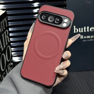 szhaiyu | Carbon Fiber Texture Magnetic Phone Case for Google Pixel 7 7A 8 8A 9 9A 10 Pro XL Slim Protective Cover with Non-Slip Edge