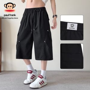 Paul Frank | Cotton Wrinkle Summer Thin Loose Straight Seven-tenths Leisure Pants