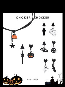 Original Design Halloween Ear Cuffs No Piercing Required Ghost And Pumpkin Earrings Cute And Quirky Girls Fashion Jewelry