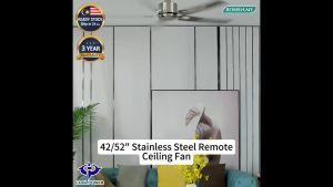 COOL POWER 42/52" Stainless Steel Remote Ceiling Fan House Bedroom Living Room Kipas Angin Siling Besi 42/52寸不锈钢遥控吊扇 G22