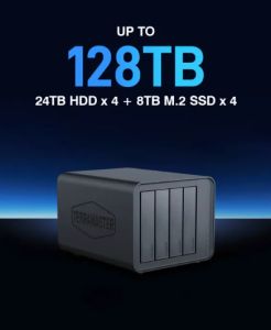 TerraMaster D8 Hybrid HDD NVMe Enclosure USB 3.2 Gen 2 10Gbps Type C 8Bay USB Storage Supports RAID 0/1/Single/JBOD Exclusive 2+3 RAID Hybrid Disk Array (Diskless)
