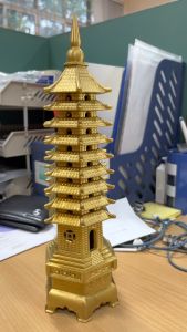 Tháp Văn Xương 9 Tầng Loại Đẹp Đúc Nguyên Khối Bằng Đồng Cao 30cm