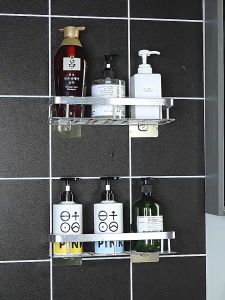 Kệ để đồ nhà tắm giá đựng đồ dán tường hình chữ nhật siêu chắc chắn hợp kim nhôm