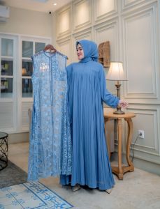 terbaru gamis perisket quter/ gamis jaleeka free hijab / gamis super mewah