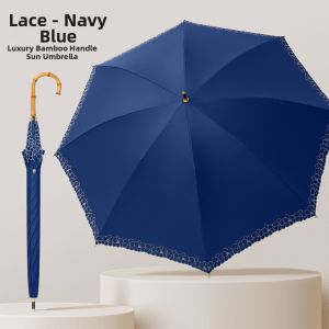 Luxury Embroidered Bamboo Handle Umbrella Sunshade