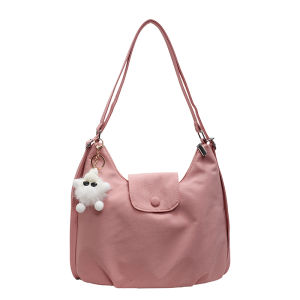 Large Capacity Tote Bag Womens Commuter Bag Single Shoulder Double Shoulder 2025 New Design Casual Bucket Shape Denim Fabric