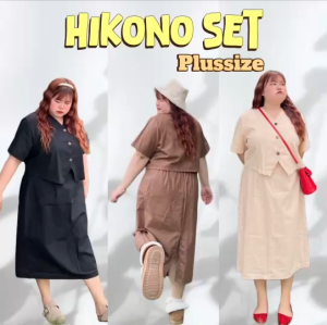 𝗛𝗶𝗸𝗼𝗻𝗼 𝗦𝗲𝘁 ชุดเซ็ตสาวอวบ เสื้อครอป เก็บทรงสวย มินิมอล กระโปรงผ่าหลัง เอิร์ทโทน