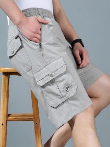 Summer Mens Workwear Shorts Pure Cotton Loose Straight Thin Casual Midlife Father Five-Quarter Pants Breathable Lightweight