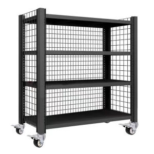 Mobile Heavy Duty Shelving Unit With Wheels and Grid