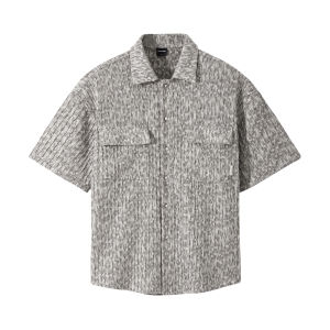 เสื้อเชิ้ตผู้ชาย Lilbetter ทรงหลวม แขนสั้น ผ้าโพลีเอสเตอร์ ทรงหลวม ทรงลำลอง ฤดูร้อน ปี 2024 ทรงปกติ