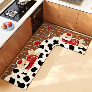 ZHIBAIJIA | Cartoon L-shaped Diatomite Doormat Slip-resistant Water-absorbent